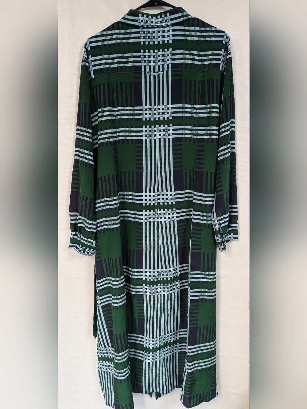 Diane Von Furstenberg Green and Black Plaid Midi Dress - Picture 4 of 4